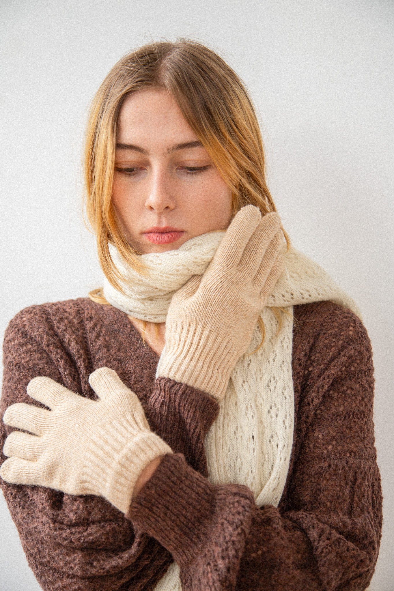 Ursel Camel Wool Gloves | HANDMADE